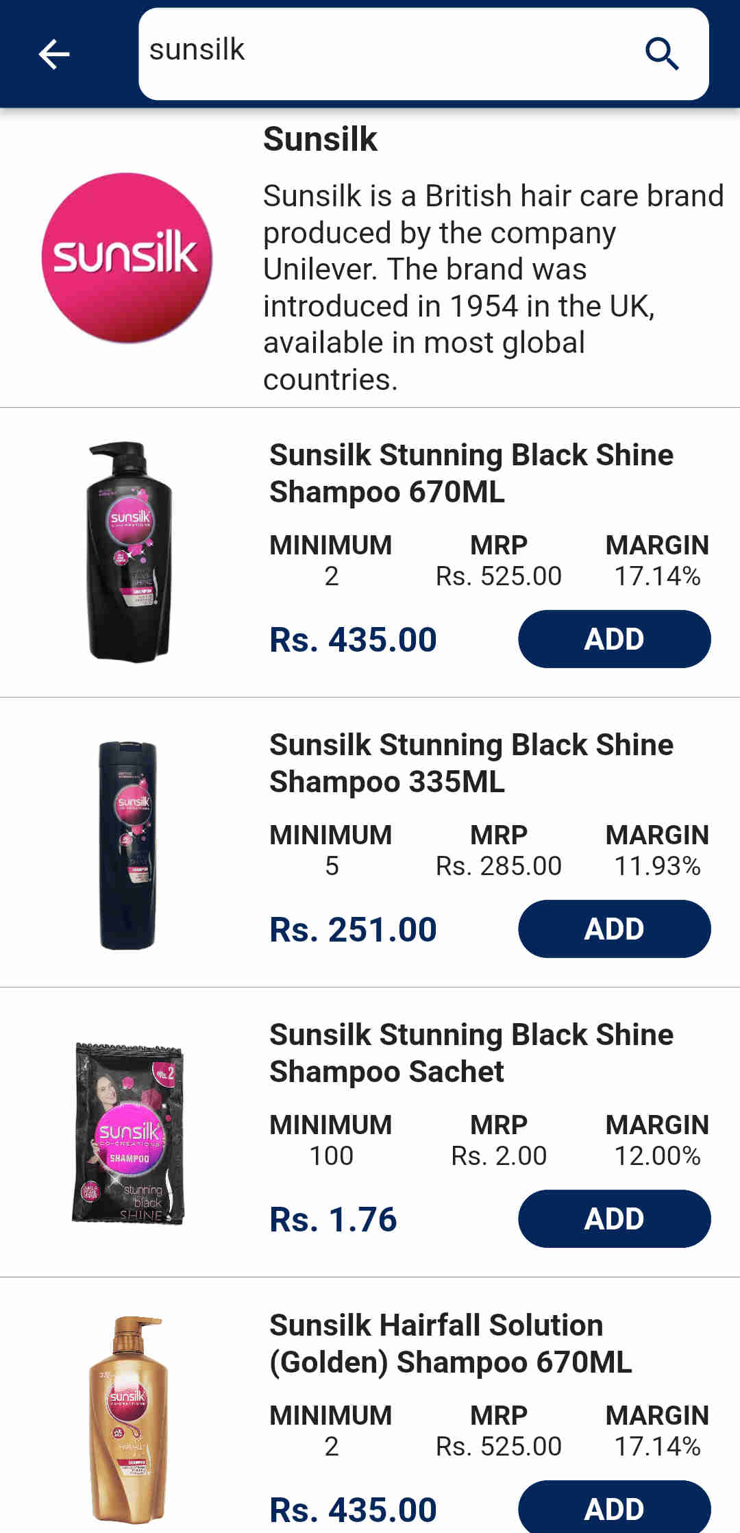 Pasale app search products page.